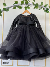 Load image into Gallery viewer, BT1567 Midnight Sparkle Gown - A Touch of Glamour for Tiny Trendsetters!