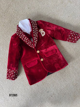 Load image into Gallery viewer, BT2065 Royal Red Velvet Party Wear Suit for Your Little Boys 👑❤️