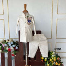 Load image into Gallery viewer, BT2240 👑 Imperial Ivory Krishna Theme Sherwani – The Essence of Timeless Royalty! 🤵✨