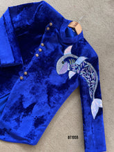 Load image into Gallery viewer, BT1959 Elegant Blue Shark Embroidered Party Wear Jacket for Little Boys