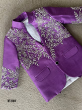 Load image into Gallery viewer, BT2140 Royal Purple Embroidered Party Wear Suit For Boys ✨👦