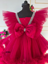 Load image into Gallery viewer, BT1593 Ruby Radiance: Your Little Gem's Perfect Party Dress