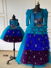 Load image into Gallery viewer, BT1569 Majestic Peacock - Royal Twirls Mother & Daughter Ensemble