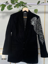 Load image into Gallery viewer, BT2047 Fierce Black Velvet Blazer for Dad – Roar in Style 🦁✨