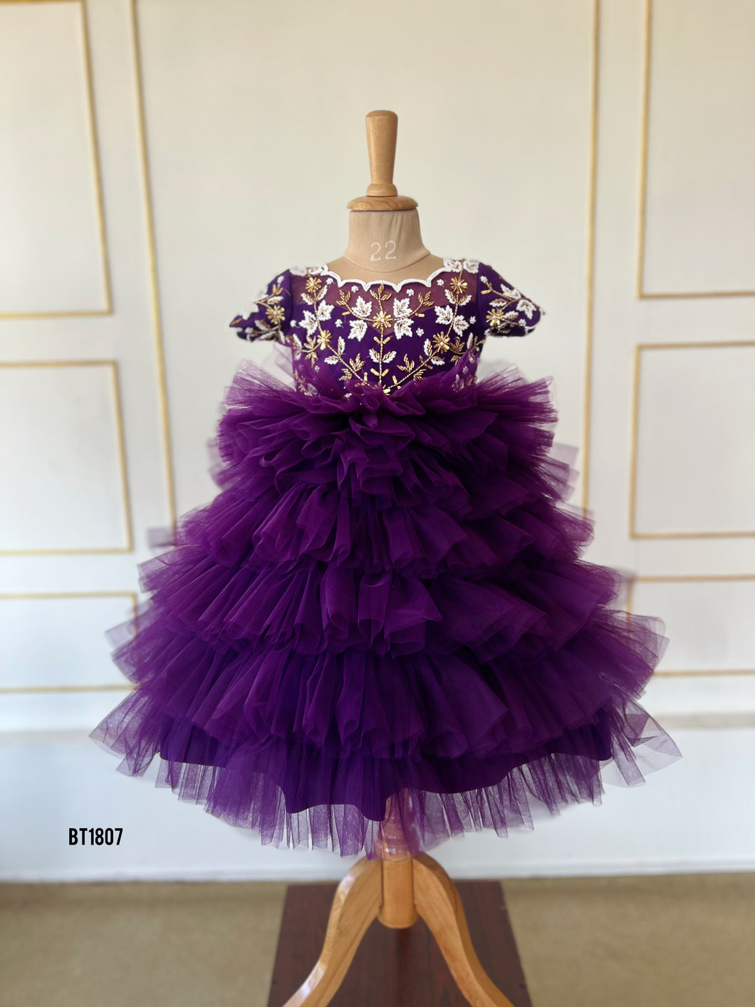 BT1807 Twilight Twirl: Royal Purple Tulle Princess Dress