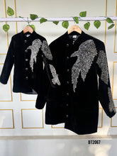Load image into Gallery viewer, BT2067 🖤 Little Royal in Eagle Velvet Charm Party Wear For Boys 🖤