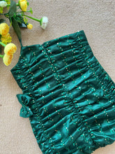 Load image into Gallery viewer, BT1624 Emerald Elegance: Chic Shimmer Dress for Tiny Trendsetters
