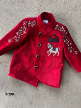 Load image into Gallery viewer, BT2094 🎠 Royal Rider: Dashing Red Boys Party Wear Jodhpuri Set 🎠