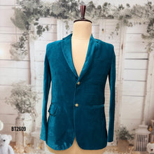 Load image into Gallery viewer, BT2609 – Teal Blue Premium Party Wear Blazer for Dad