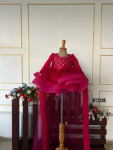 Load image into Gallery viewer, BT2206 Mom-Baby Ruby Red Combo: Shine Together in Royal Elegance ❤️✨