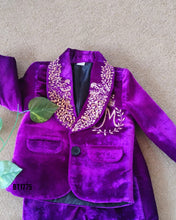 Load image into Gallery viewer, BT1775 Regal Purple Velvet Suit for Little Gentlemen