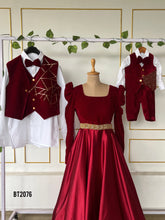 Load image into Gallery viewer, BT2076 🎩 Dapper Dreams: Red Velvet Junior’s Party Wear For Boys 🎈