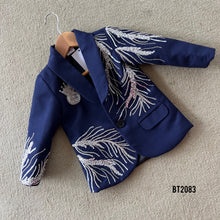 Load image into Gallery viewer, BT2083 🌌 Little Prince’s Navy Charm Party Wear Blazer For Little Boys 👑