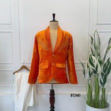 Load image into Gallery viewer, BT2461 Royal Velvet Designer Baby Boy Blazer with Diamond Line Embroidery ✨🧡