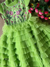 Load image into Gallery viewer, BT1521 Sparkling Lime Blossom Dress - A Delightful Choice for Little Celebrants!