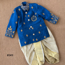 Load image into Gallery viewer, 💙 BT2472 Royal Blue Heritage Baby Boy Jodhpuri with Dhoti Pants