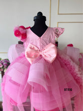 Load image into Gallery viewer, BT1510 Blossom Pink Floral Appliqué Gown - Baby Couture Elegance
