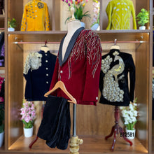 Load image into Gallery viewer, BT2581 Velvet Baby Boy Party Wear Blazer – Ruby Red Royal Edition