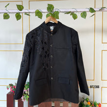 Load image into Gallery viewer, BT2366 Dad & Son Black Embroidered Combo – Matching Party Wear Set for Boys & Men