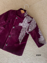 Load image into Gallery viewer, BT2079 🦅 Majestic Maroon: Eagle Embroidered Boys Party Wear Jodhpuri 🎉