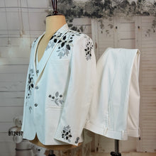 Load image into Gallery viewer, BT2497 White Embroidered Dad-Son Combo Blazer Set | Royal Family Party Wear Outfit