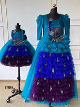 Load image into Gallery viewer, BT1569 Majestic Peacock - Royal Twirls Mother & Daughter Ensemble