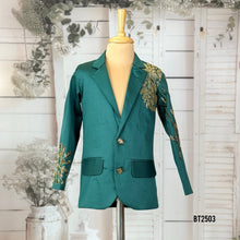 Load image into Gallery viewer, BT2503 Emerald Green Family Combo Outfit | Dad, Mom & Baby Matching Party Wear Set