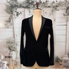 Load image into Gallery viewer, BT2603 - Men’s Classic Black Velvet Tuxedo Blazer with Satin Shawl Lapel
