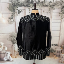 Load image into Gallery viewer, BT2606 Black Velvet Hand-Embroidered Jacket for Dad – Regal Party Wear