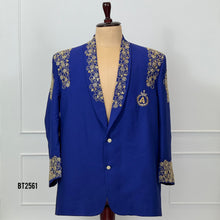 Load image into Gallery viewer, BT2561 Royal Blue Embroidered Velvet Blazer for Dad | Weddings & Family Events