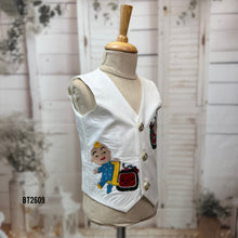 Load image into Gallery viewer, BT2609 - Royal Teal Velvet Blazer & Waistcoat Set with Custom Theme Embroidery