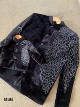 Load image into Gallery viewer, BT1880 Matching Black Velvet Lion Jackets for Dad & Junior – Roar in Sync 🖤🦁