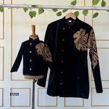 Load image into Gallery viewer, BT2129 Regal Father-Son Lion Embroidered Party Wear Set 🦁✨