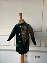 Load image into Gallery viewer, BT2057 🦁 Regal Lion Embroidered Velvet Sherwani for Boys 🦁