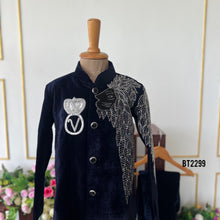 Load image into Gallery viewer, BT2299 ✨ Majestic Royal Blue Velvet Suit – A Regal Look for Your Little Prince! 👑💙