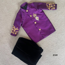 Load image into Gallery viewer, BT2297 👑 Royal Charm Prince Sherwani – A Regal Look for Your Little King! 💜✨