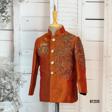 Load image into Gallery viewer, BT2515 Royal Ember Orange Embroidered Party Wear for Baby Boy