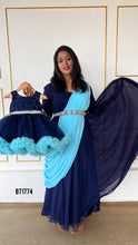 Load image into Gallery viewer, BT1774 Celestial Elegance: Royal Blue & Serenity Mommy & Me Gowns