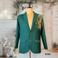 Load image into Gallery viewer, BT2503 Emerald Green Family Combo Outfit | Dad, Mom & Baby Matching Party Wear Set
