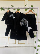 Load image into Gallery viewer, BT1995 Shark-Themed Velvet Boys Party Wear Suit for Bold Little Gentlemen