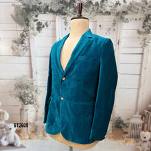 Load image into Gallery viewer, BT2609 – Teal Blue Premium Party Wear Blazer for Dad