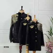 Load image into Gallery viewer, BT2556 Royal Black Velvet Lion Family Combo (Dad & Sons)