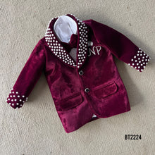 Load image into Gallery viewer, BT2224 Royal Velvet Party Wear Blazer for Baby Boys – Perfect for Stylish Celebrations 👑🎉