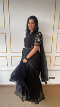 Load image into Gallery viewer, BT1455 Elegant Black Draped Ensemble - Mommy & Me Edition