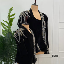Load image into Gallery viewer, BT2598 Luxury Black Velvet Dad & Son Designer Party Wear Blazer Combo