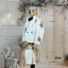 Load image into Gallery viewer, BT2497 White Embroidered Dad-Son Combo Blazer Set | Royal Family Party Wear Outfit