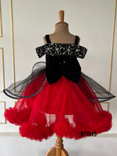 Load image into Gallery viewer, BT1945 Elegant Red and Black Baby Dress
