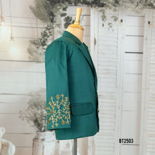 Load image into Gallery viewer, BT2503 Emerald Green Embroidered Dad Blazer | Luxury Party & Wedding Outfit