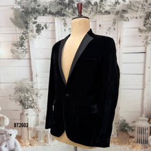 Load image into Gallery viewer, BT2603 - Men’s Classic Black Velvet Tuxedo Blazer with Satin Shawl Lapel