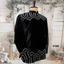 Load image into Gallery viewer, BT2606 Black Velvet Hand-Embroidered Jacket for Dad – Regal Party Wear